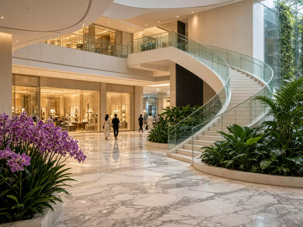 Modern shopping atrium in central Bangkok